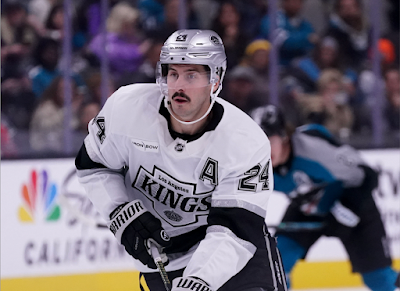 Phillip Danault, LA Kings forward, skates with the puck
